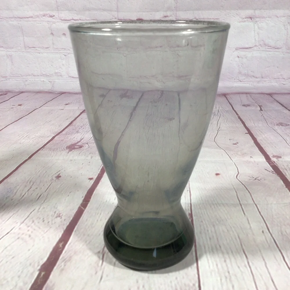 Libbey Vintage Stax Smoke Gray Glass Pilsner Tumblers - Set of 2